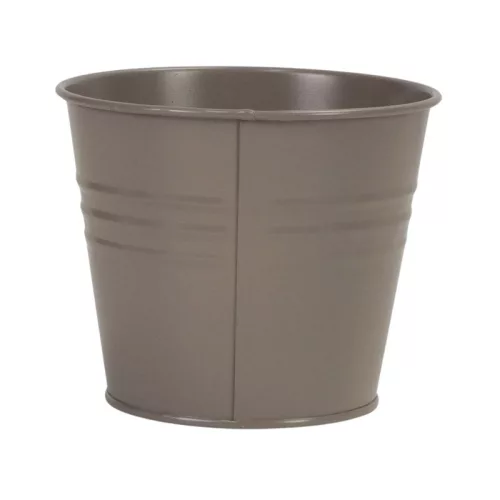 Bádog kaspó selyem-matt - homok 13x11cm