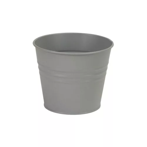 Bádog kaspó selyem-matt - szürke 13x11cm