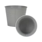 Bádog kaspó selyem-matt - szürke 13x11cm