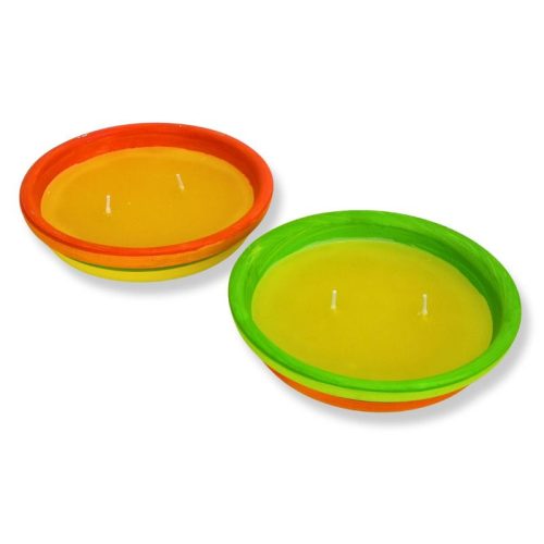 1db Citronella gyertya agyag tálban 15x4cm