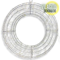 Világító koszorú - arany 38cm