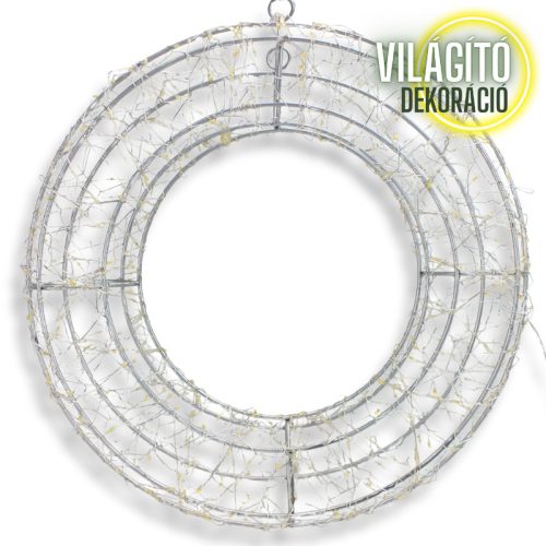 Világító koszorú - arany 38cm