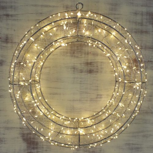 Világító koszorú - arany 38cm
