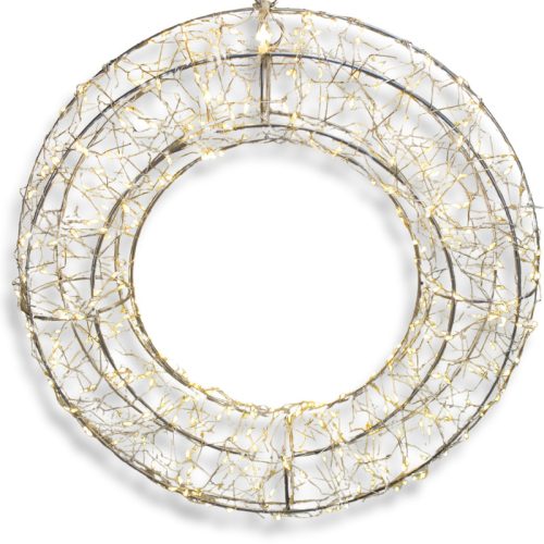 Világító koszorú - arany 38cm