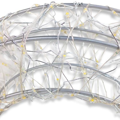 Világító koszorú - arany 38cm