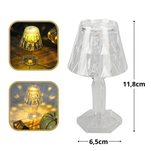 Mini asztali lámpás meleg fehér fény