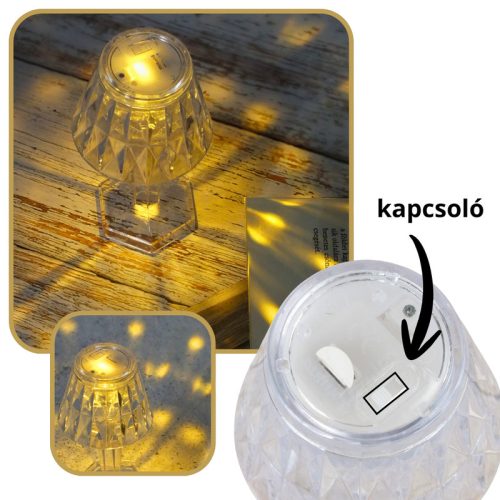 Mini asztali lámpás meleg fehér fény