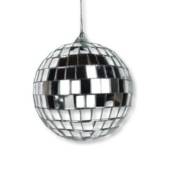 Ezüst diszkógömb karácsonyi dísz 8cm