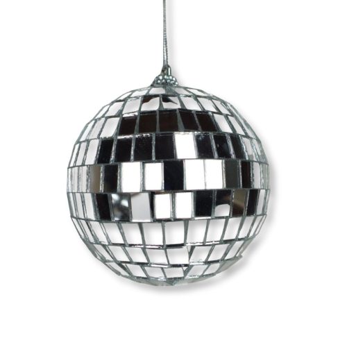  Ezüst diszkógömb karácsonyi dísz 8cm