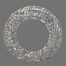 Világító koszorú - ezüst 30cm, időzítővel