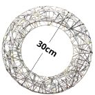 Világító koszorú - ezüst 30cm, időzítővel