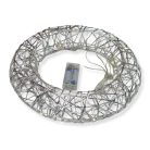 Világító koszorú - ezüst 30cm, időzítővel