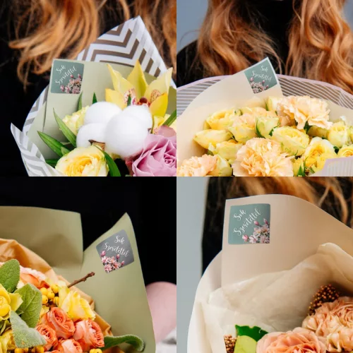 Matrica - sok szeretettel négyzet 15db/lap