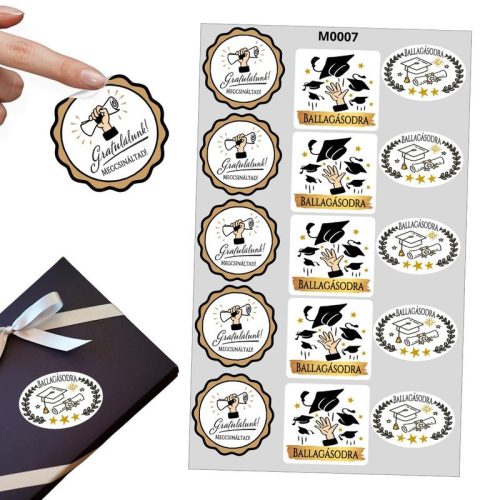 Matrica - ballagási fekete-arany vegyes 18db/lap