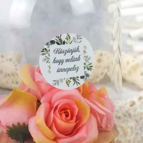 Matrica - köszönjük, hogy velünk... - zöld leveles 15db/lap