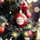 Matrica - Boldog karácsonyt fehér-piros 15db/lap