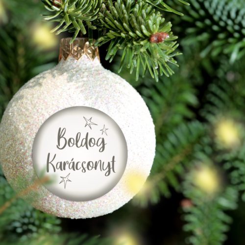 Matrica - Boldog karácsonyt fehér-szürke 15db/lap