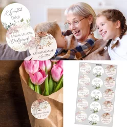   Matrica - Anyák napi kerek matrica Dédimama - pasztell 15db/lap