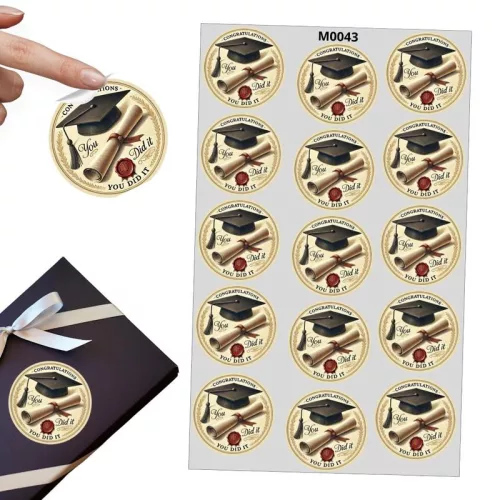 Matrica - Ballagási kerek matrica - You did it 15db/lap