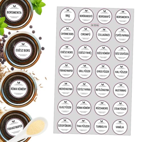 Matrica - Fűszerek extra 3cm 28db/lap