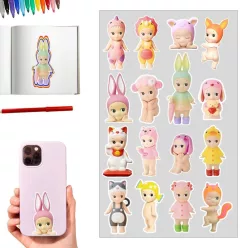 Matrica - Sonny angel - Rózsaszín 12db/lap