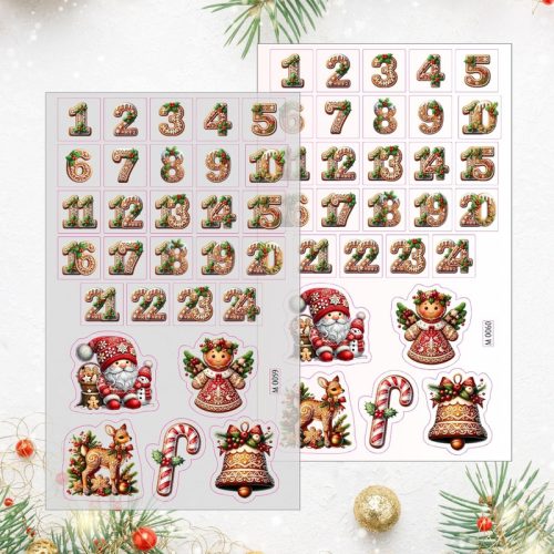 Matrica - Mézi adventi készülődés - átlátszó 29db/lap