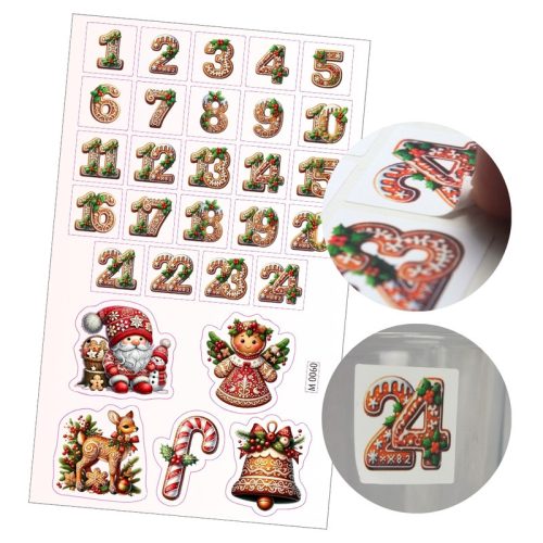 Matrica - Mézi adventi készülődés - fehér 29db/lap