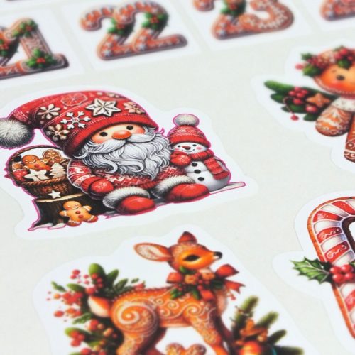 Matrica - Mézi adventi készülődés - fehér 29db/lap