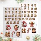 Matrica - Mézi adventi készülődés - fehér 29db/lap