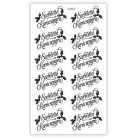 Matrica -Ajándékcsomagra matrica Szeretettel K. - átlátszó 12db/lap