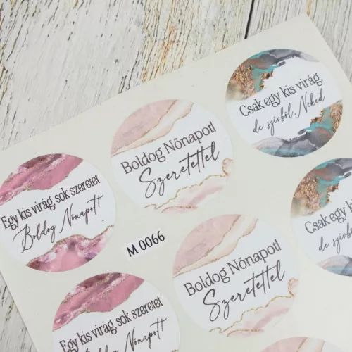 Matrica - Nőnapi márványos matricák 15db/lap 