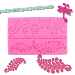 Szilikon nyomóforma - indák & lepkék