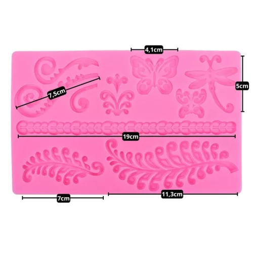 Szilikon nyomóforma - indák & lepkék