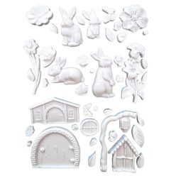 Szilikon öntőforma A5 - Nyuszi és virágok